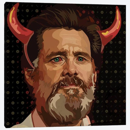 Jim Carrey Beard Canvas Print #DCA59} by Dai Chris Art Canvas Print