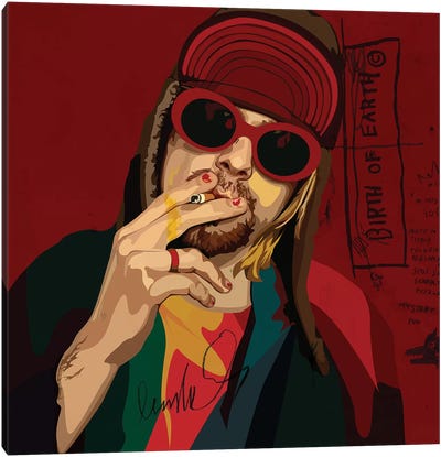 Kurt Cobain Canvas Art Print - Nineties Nostalgia Art