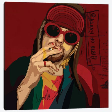 Kurt Cobain Canvas Print #DCA61} by Dai Chris Art Canvas Art