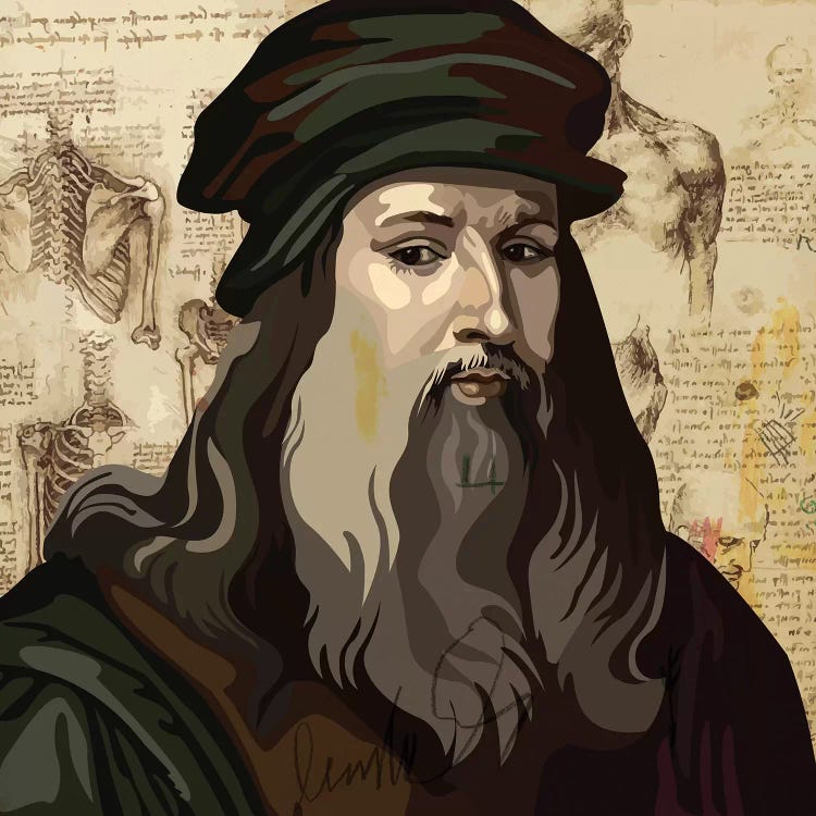Leonardo da Vinci by Dai Chris Art wall art