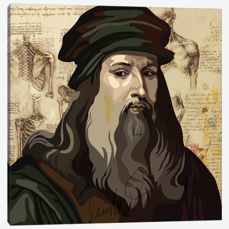 Leonardo da Vinci Canvas Print #DCA62} by Dai Chris Art Canvas Artwork
