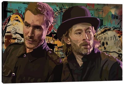 Thom And Robert Del Naja Canvas Art Print - Thom Yorke
