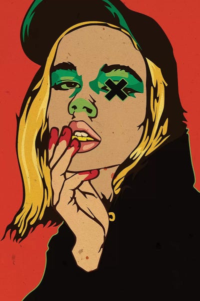 Hype Girl - Red by Dai Chris Art canvas print