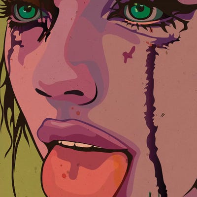 Maskara Girl, Tongue Out by Dai Chris Art canvas print