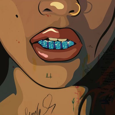 Girl Grill I by Dai Chris Art framed canvas print