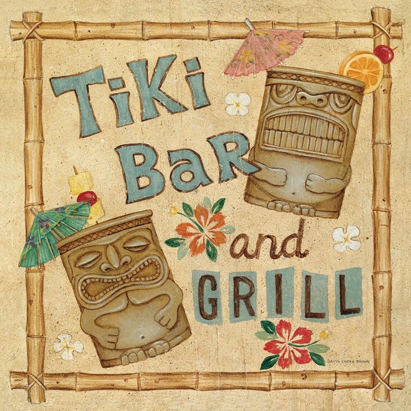 Hibiscuses: Tiki Bar by David Carter Brown