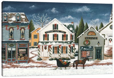 Christmas Village I Dark Canvas Art Print - David Carter Brown