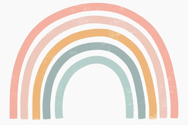 Pink Light Studio: Pastel Rainbow I by Deborah Curiel