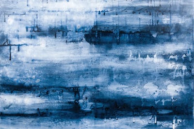 The Writing Is In The Air - Blue by Deb Chaney canvas print