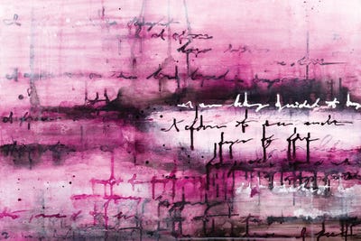 The Writing Is In The Air - Magenta by Deb Chaney framed canvas print