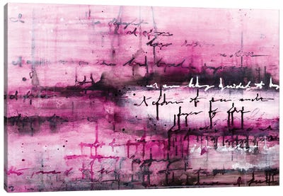 The Writing Is In The Air - Magenta Canvas Art Print - Deb Chaney