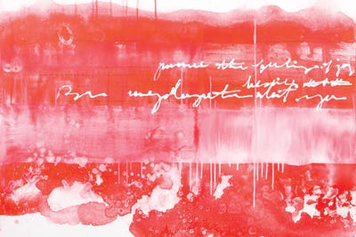 The Writing Is In The Air - Red by Deb Chaney framed canvas print