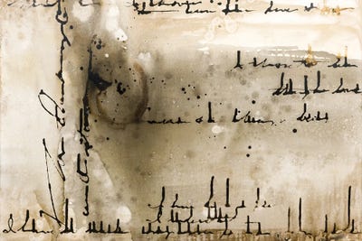 The Writing Is In The Air - Sepia by Deb Chaney canvas print