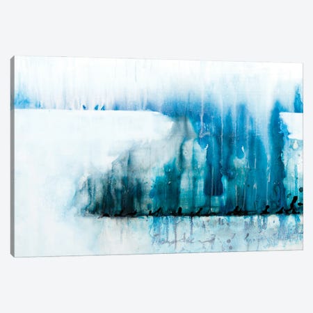 The Writing Is In The Air - Turquoise Canvas Print #DCH134} by Deb Chaney Art Print