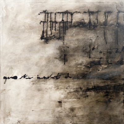 The Writing Is In The Air - Original Black II by Deb Chaney canvas print