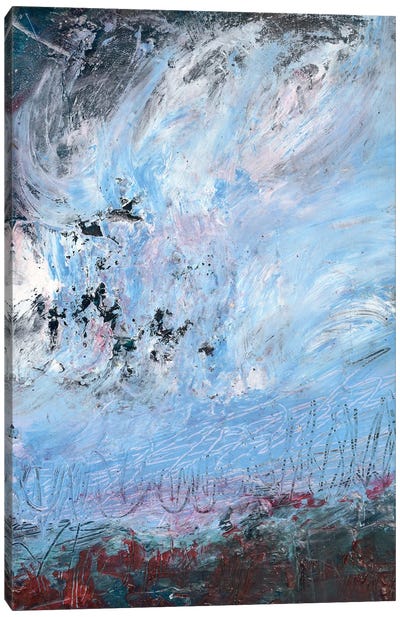 Winter Storm Canvas Art Print - Blue Abstract Art