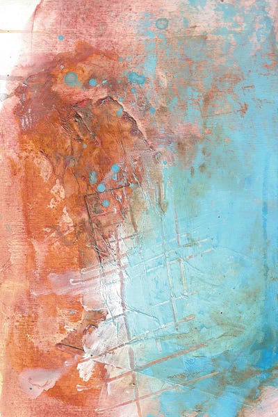 Distressed Teal Rust Abstract