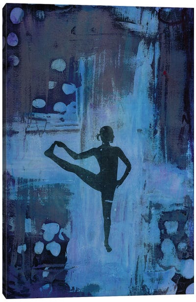 I Keep My Balance Canvas Art Print - Blue Abstract Art