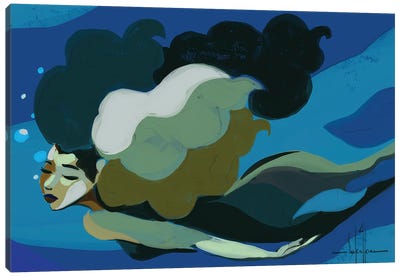 Keep Swimming Canvas Art Print - Swimming Art