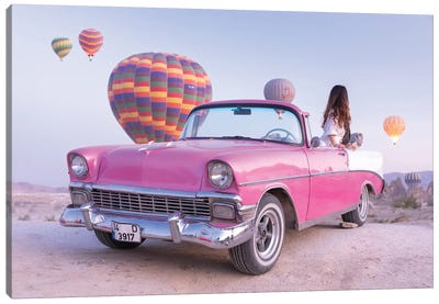 Classic Car Cappadocia II Canvas Art Print - Barbiecore