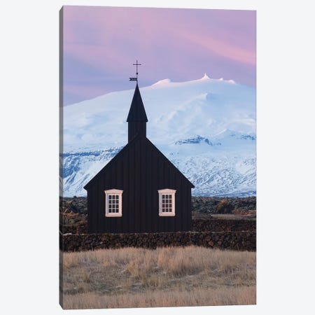 Iceland Snaefellsnes Budir Church VI Canvas Print #DCL27} by David Clapp Canvas Wall Art