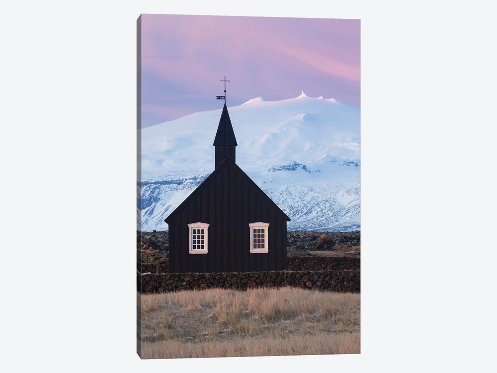 Iceland Snaefellsnes Budir Church VI by David Clapp 1-piece Canvas Artwork