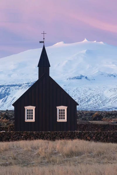 Snowy Mountains: Iceland Snaefellsnes Budir Church VI by David Clapp