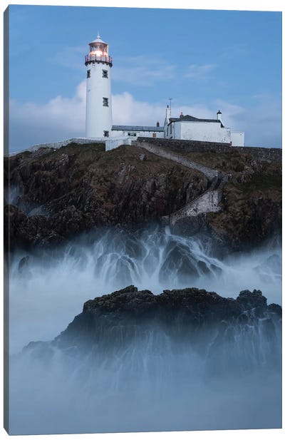 Ireland Lighthouse Fanad XI Canvas Art Print - Cliff Art