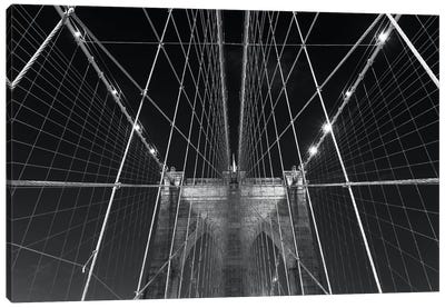 New York Brooklyn Bridge XII Canvas Art Print - Industrial Art