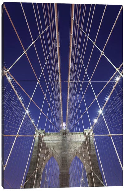 New York Brooklyn Bridge XIII Canvas Art Print - Industrial Art