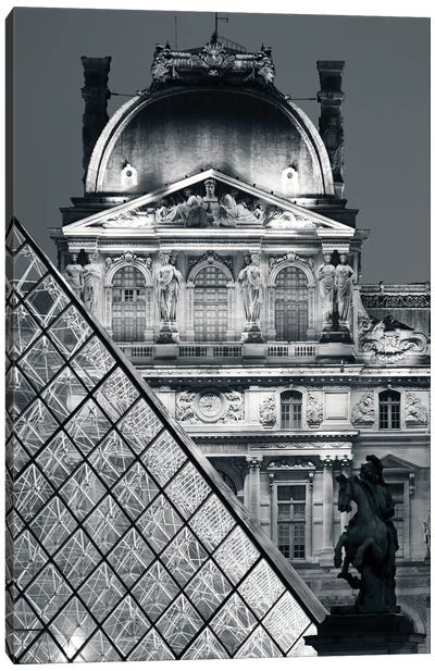 Paris Louvre Pyramid V Canvas Art Print - David Clapp Photography Limited