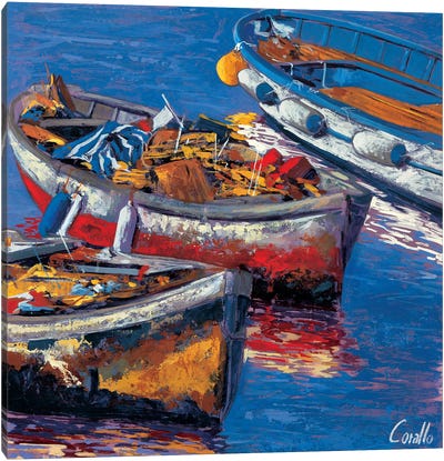 Barche all'ormeggio Canvas Art Print