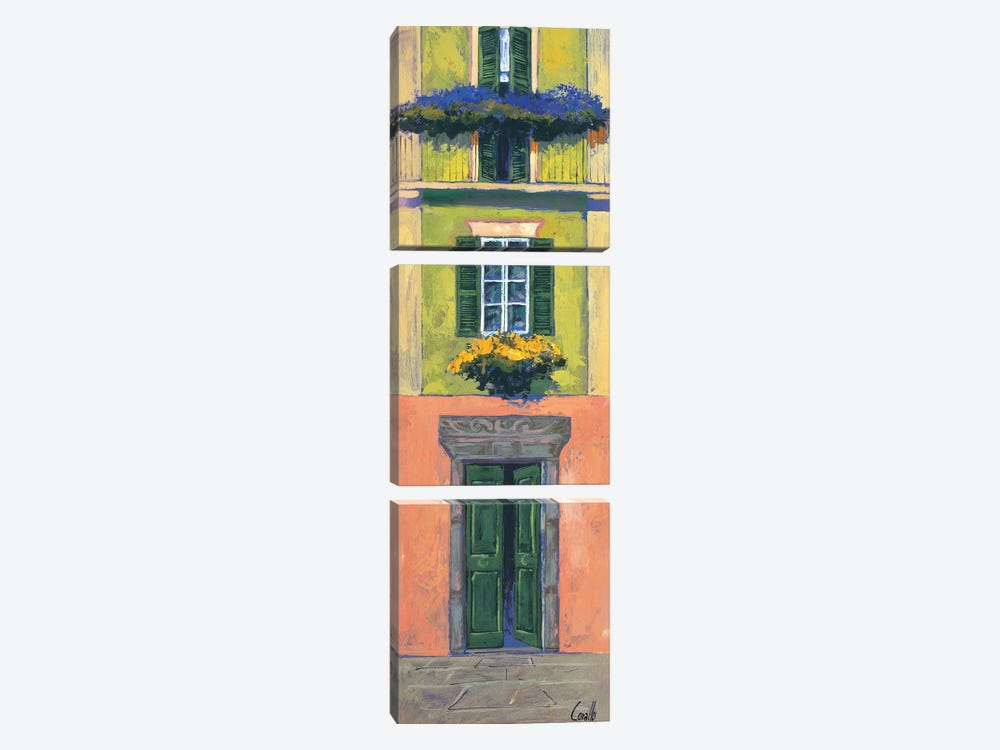 Balconi liguri I by Daniela Corallo 3-piece Canvas Print