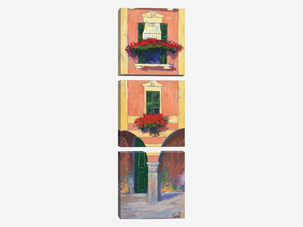 Balconi liguri III 3-piece Canvas Art Print