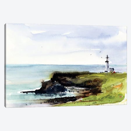 Newport Lighthouse Canvas Print #DCR102} by Dean Crouser Canvas Artwork