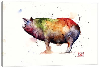 Pig Canvas Art Print - Dean Crouser