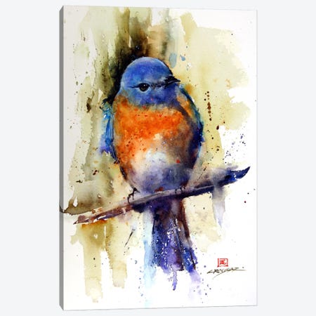 Bird on the Sprig Canvas Print #DCR10} by Dean Crouser Canvas Art