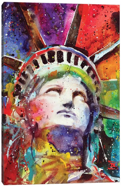 Statue Of Liberty Canvas Art Print - Famous Architecture & Engineering