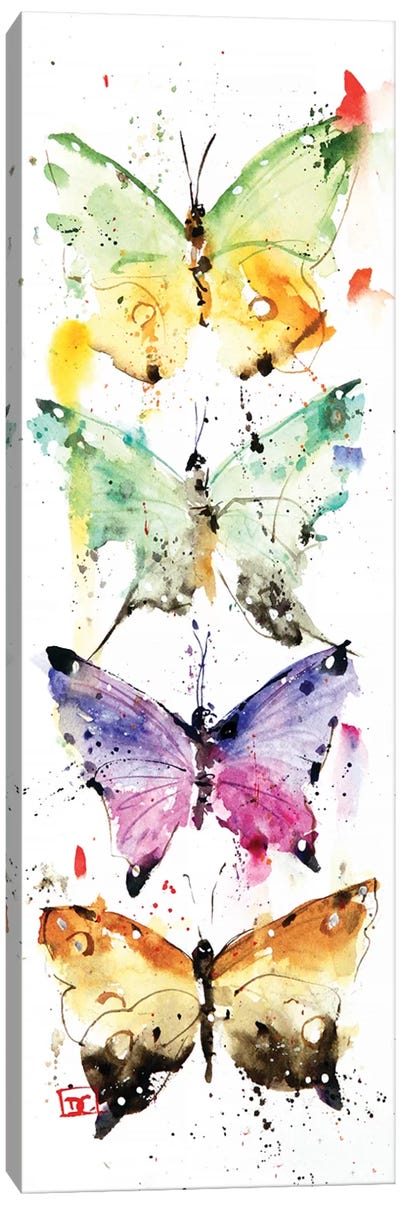 4 Butterflies Canvas Art Print - Art for Older Kids