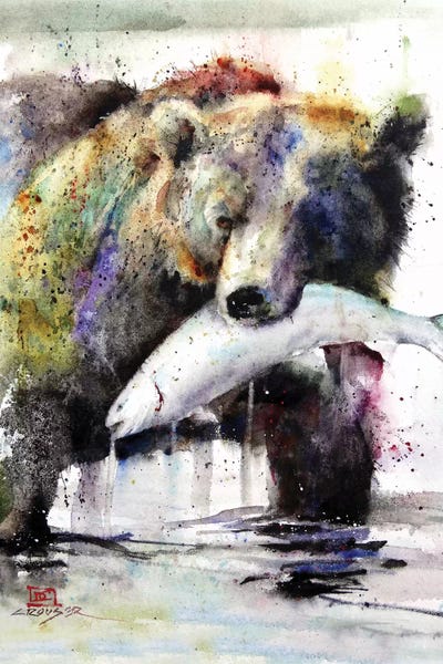 Dean Crouser: Brown Bear and Salmon by Dean Crouser