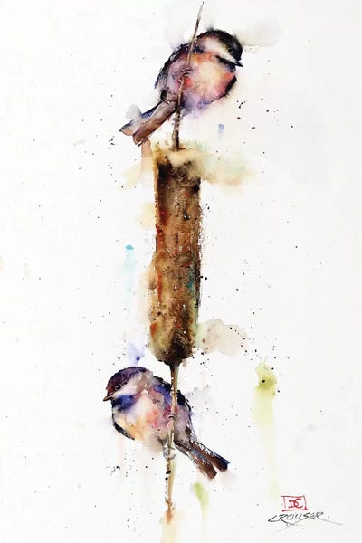 Cattail Conversation II by Dean Crouser framed canvas print