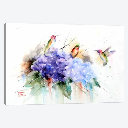 Three Hummingbirds Canvas Print #DCR12} by Dean Crouser Canvas Wall Art