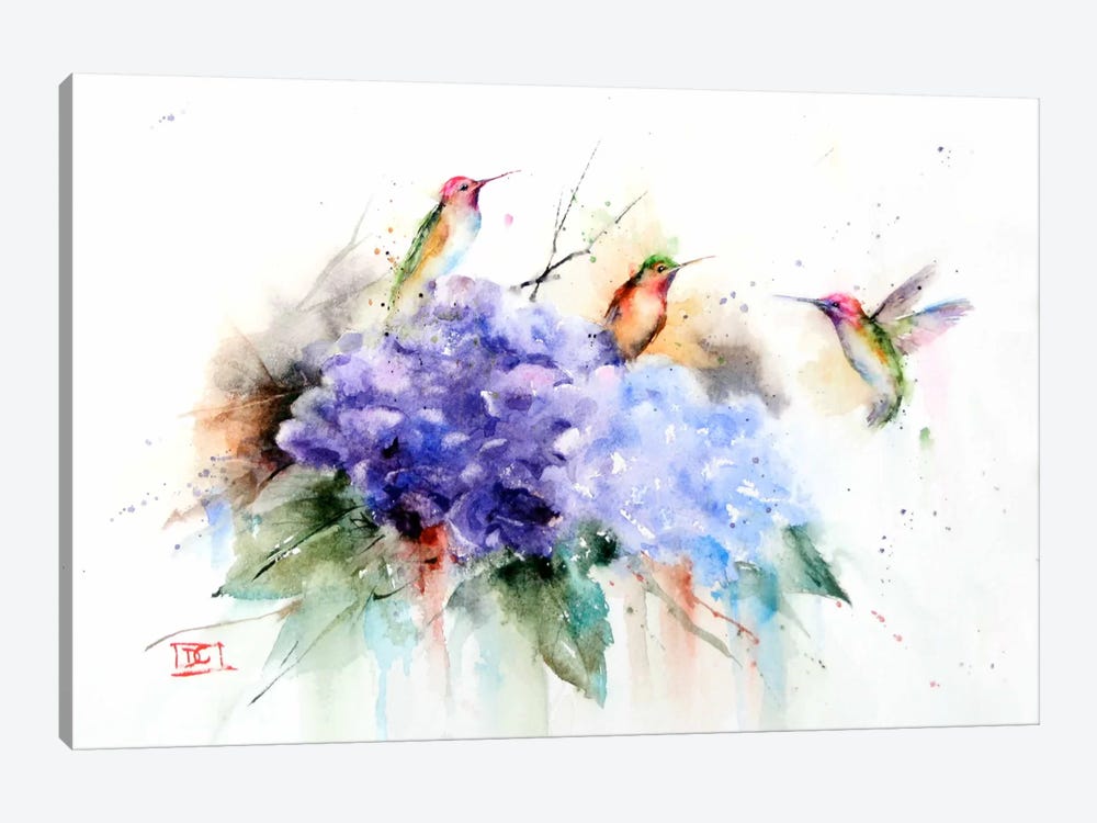 Three Hummingbirds by Dean Crouser 1-piece Canvas Wall Art