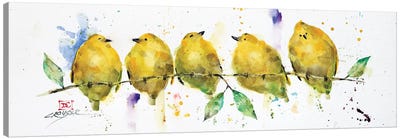 Lemon Birds Canvas Art Print - 3-Piece Animal Art