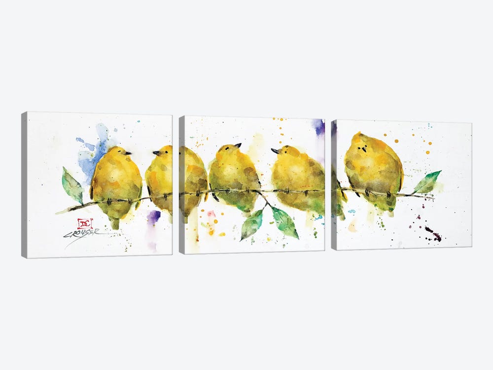 Lemon Birds by Dean Crouser 3-piece Art Print