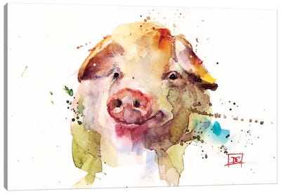 Oink Canvas Art Print - Pig Art