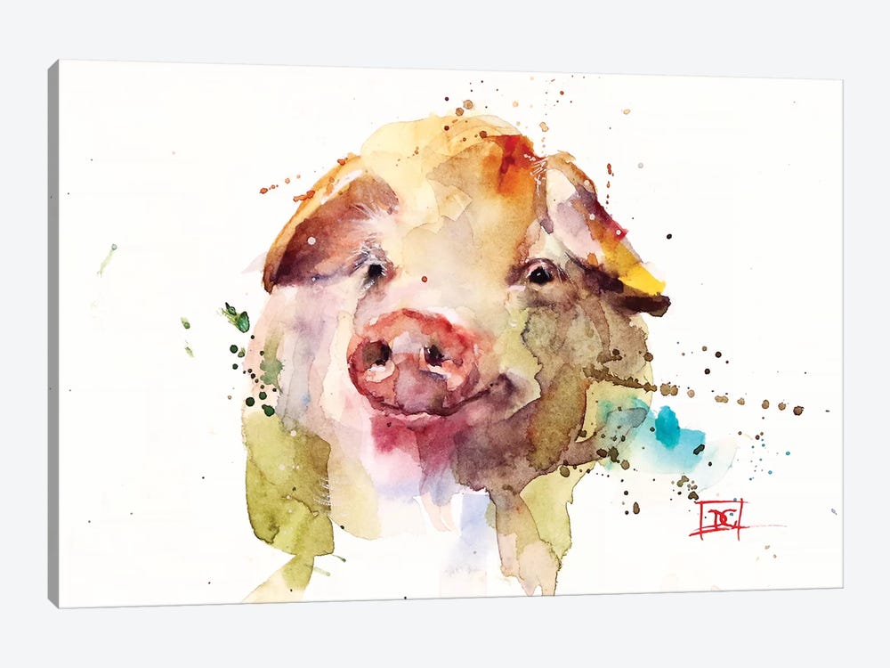 Oink by Dean Crouser 1-piece Canvas Art Print