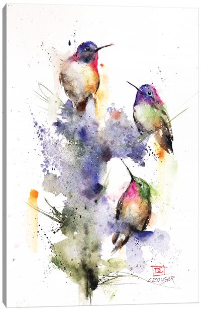 Three's Company Canvas Art Print - Bird Art
