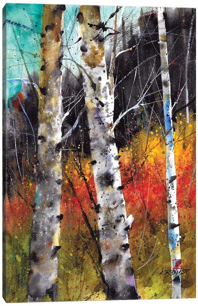 Trees on Fire Canvas Art Print - Dean Crouser