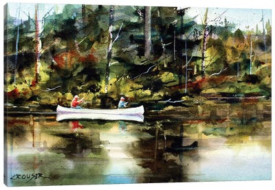 Backwater Canvas Art Print - Canoe Art